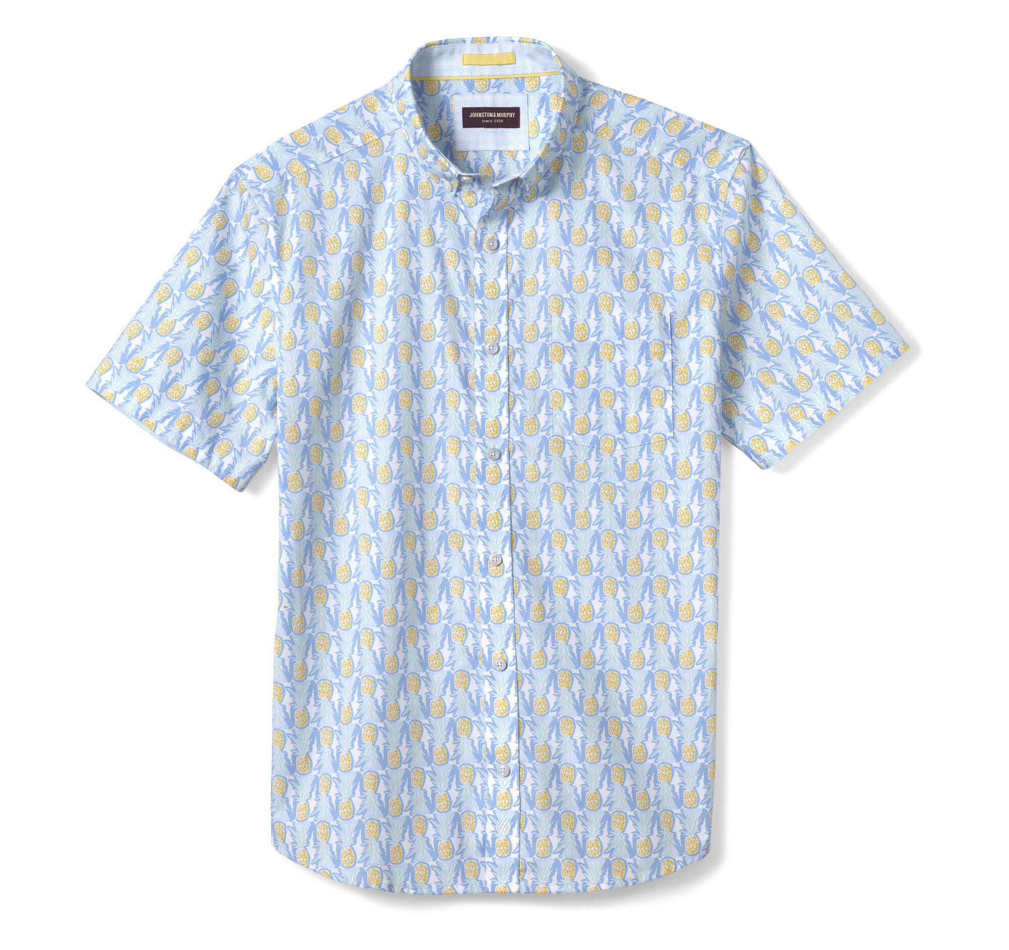 Men's Printed Cotton Short-Sleeve Shirt | Johnston & Murphy