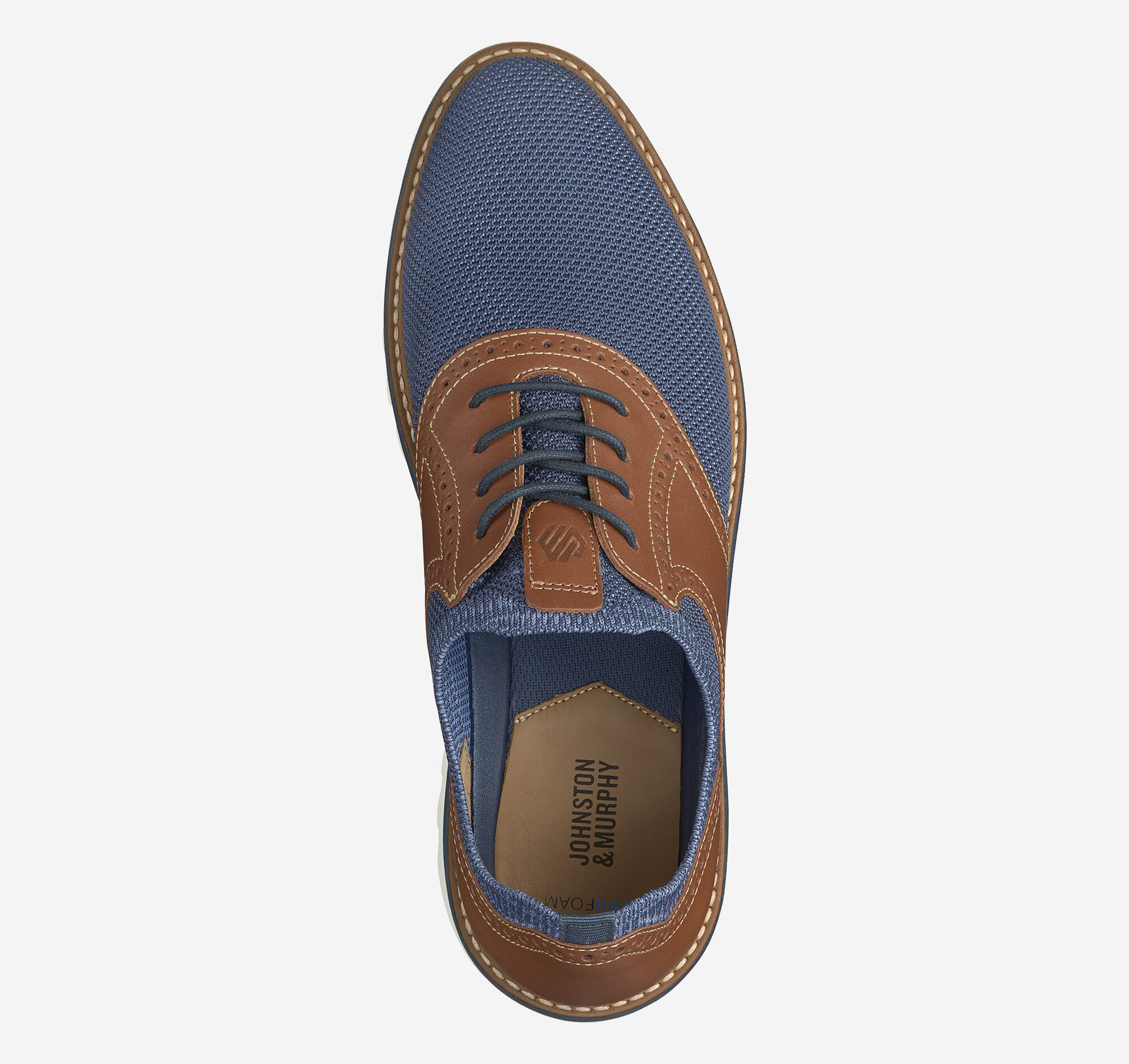 Men's Braydon Knit Saddle in Navy Knit/Tan Full Grain | Johnston