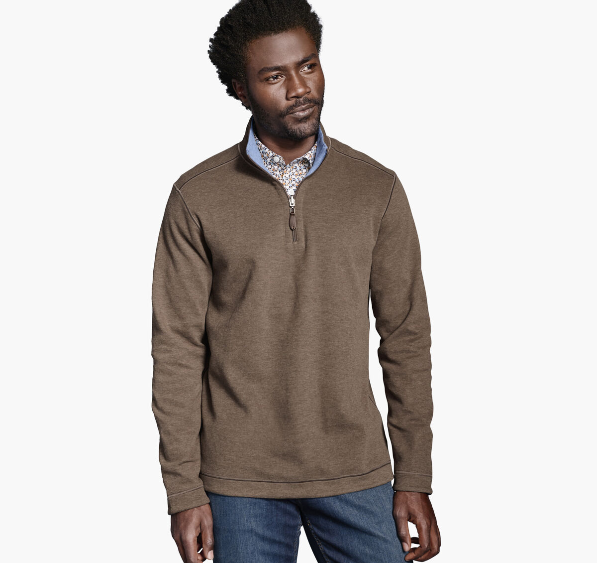 Reversible Solid Quarter-Zip image number null