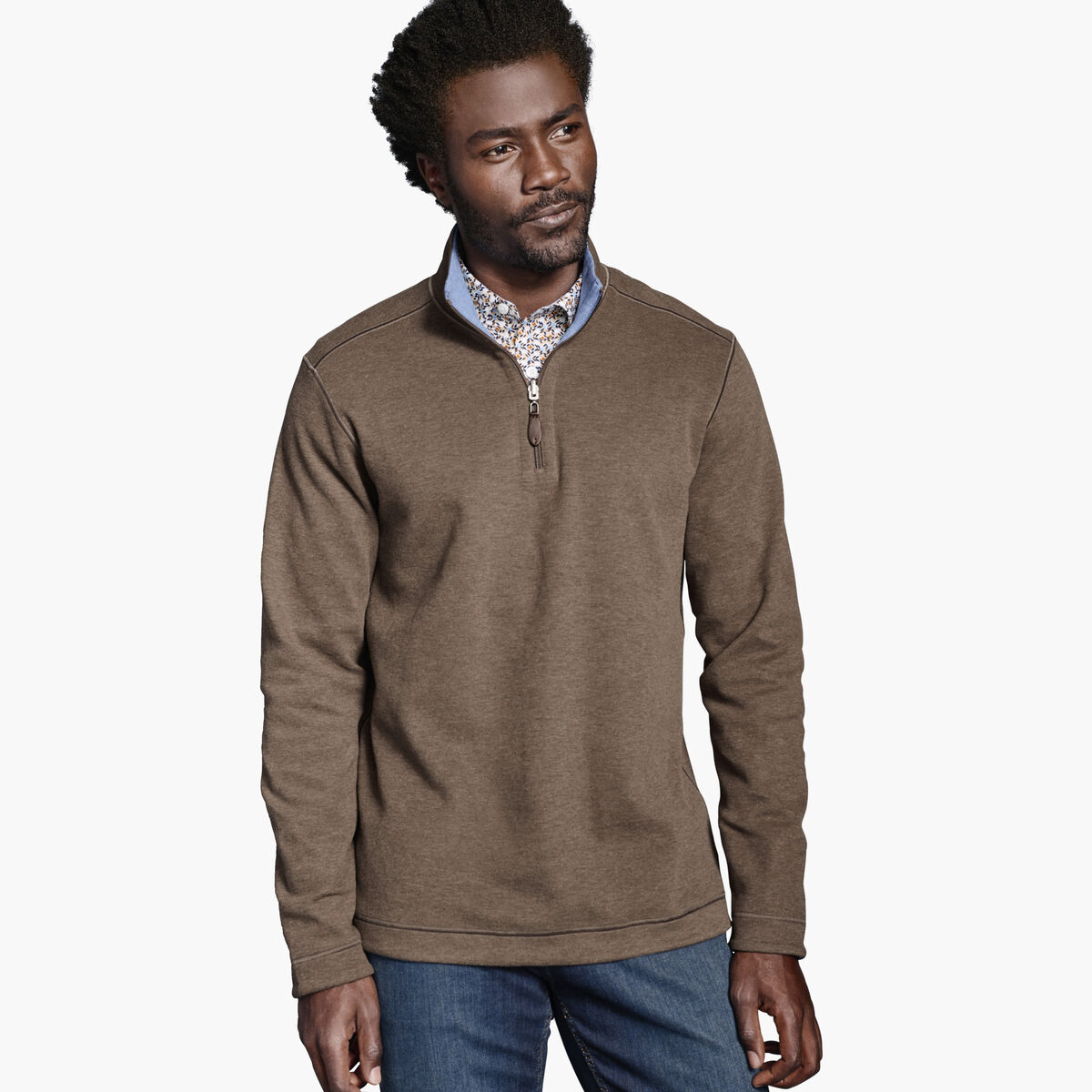 Reversible Solid Quarter-Zip image number null