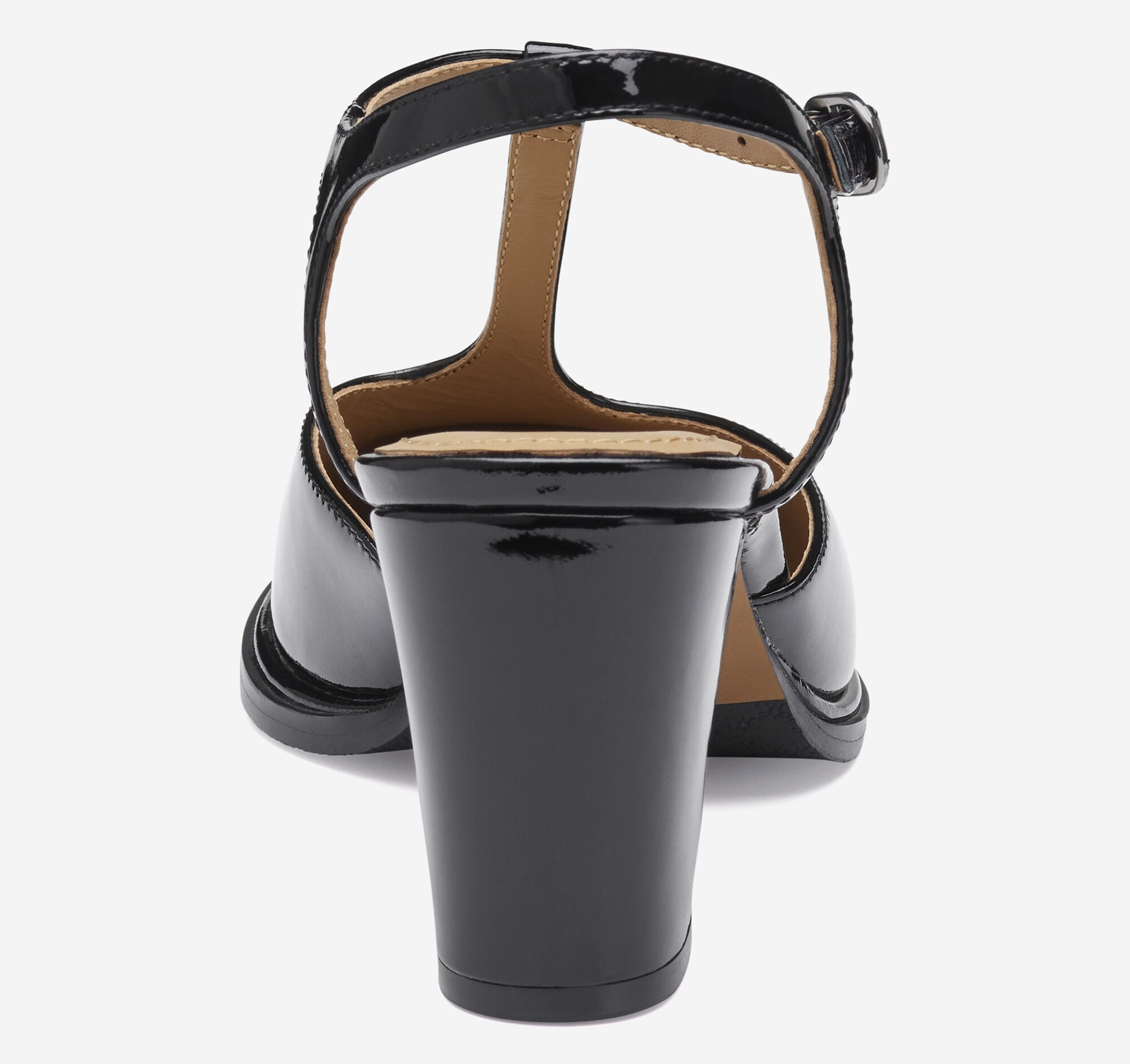 Women's Amy T-Strap Pump in Black Patent Leather | Johnston & Murphy