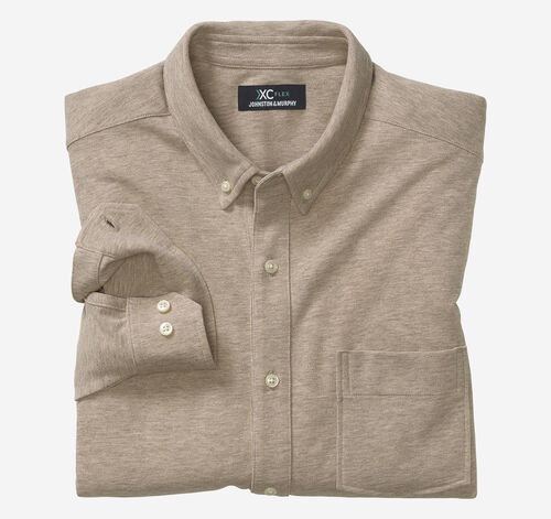 XC Flex® Birdseye Long-Sleeve Knit Shirt - Oatmeal