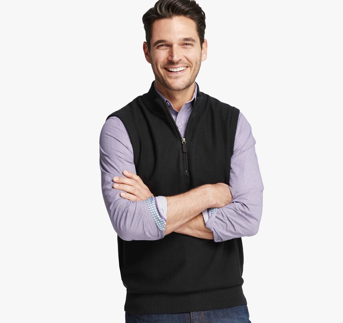 Quarter-Zip Sweater Vest image number null