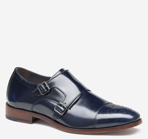 Arrister Double-Monk Cap Toe - Navy Italian Full-Grain Leather