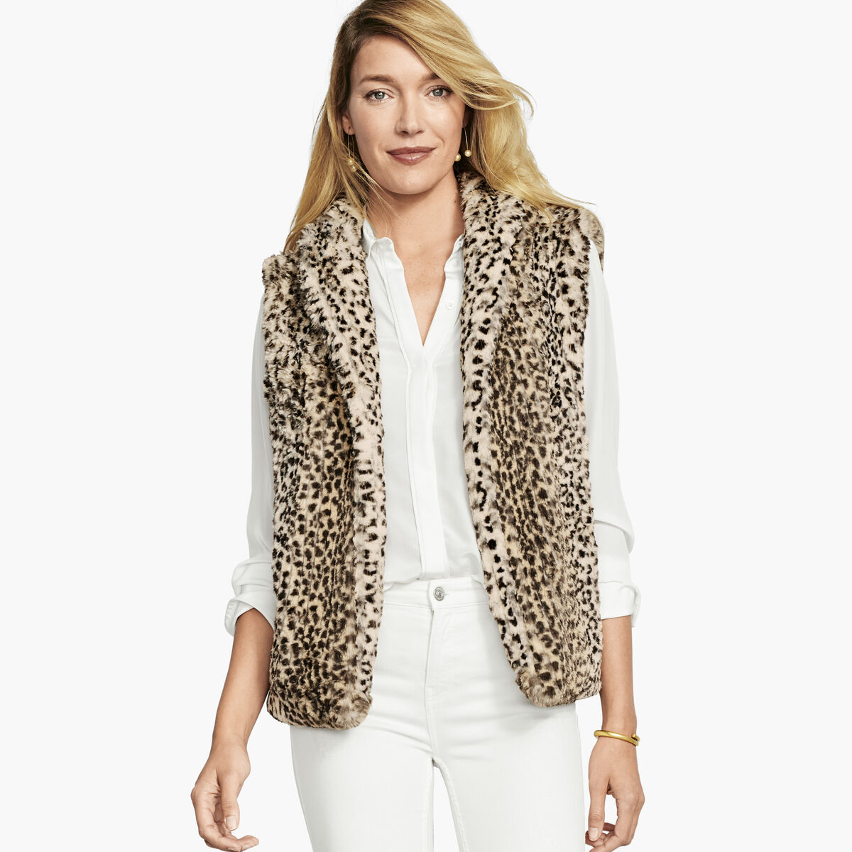 Faux-Fur Leopard Vest image number null