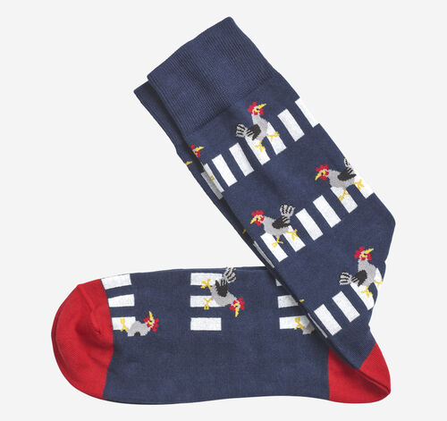 Novelty Socks - Navy Chicken