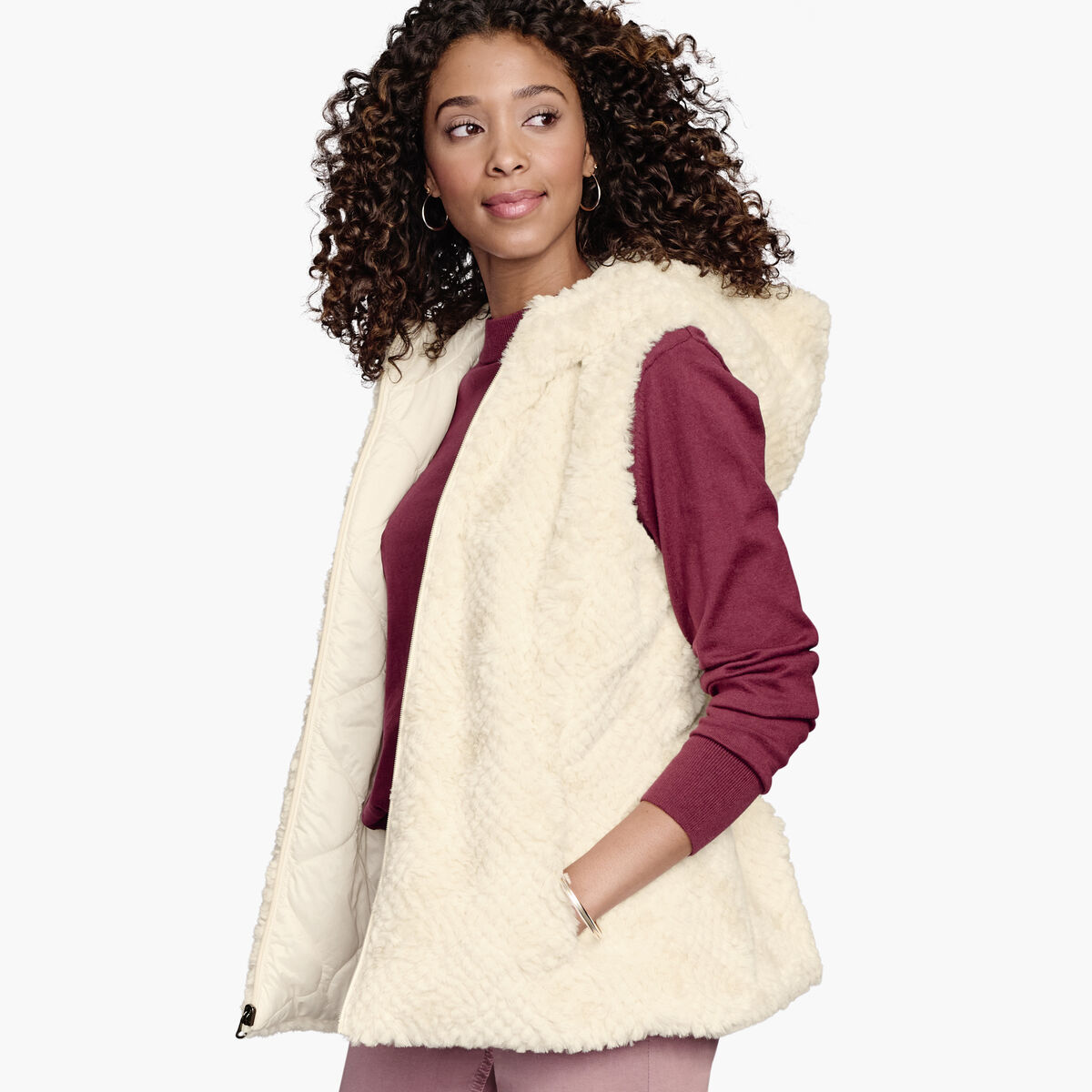 Reversible Faux-Fur Vest image number null
