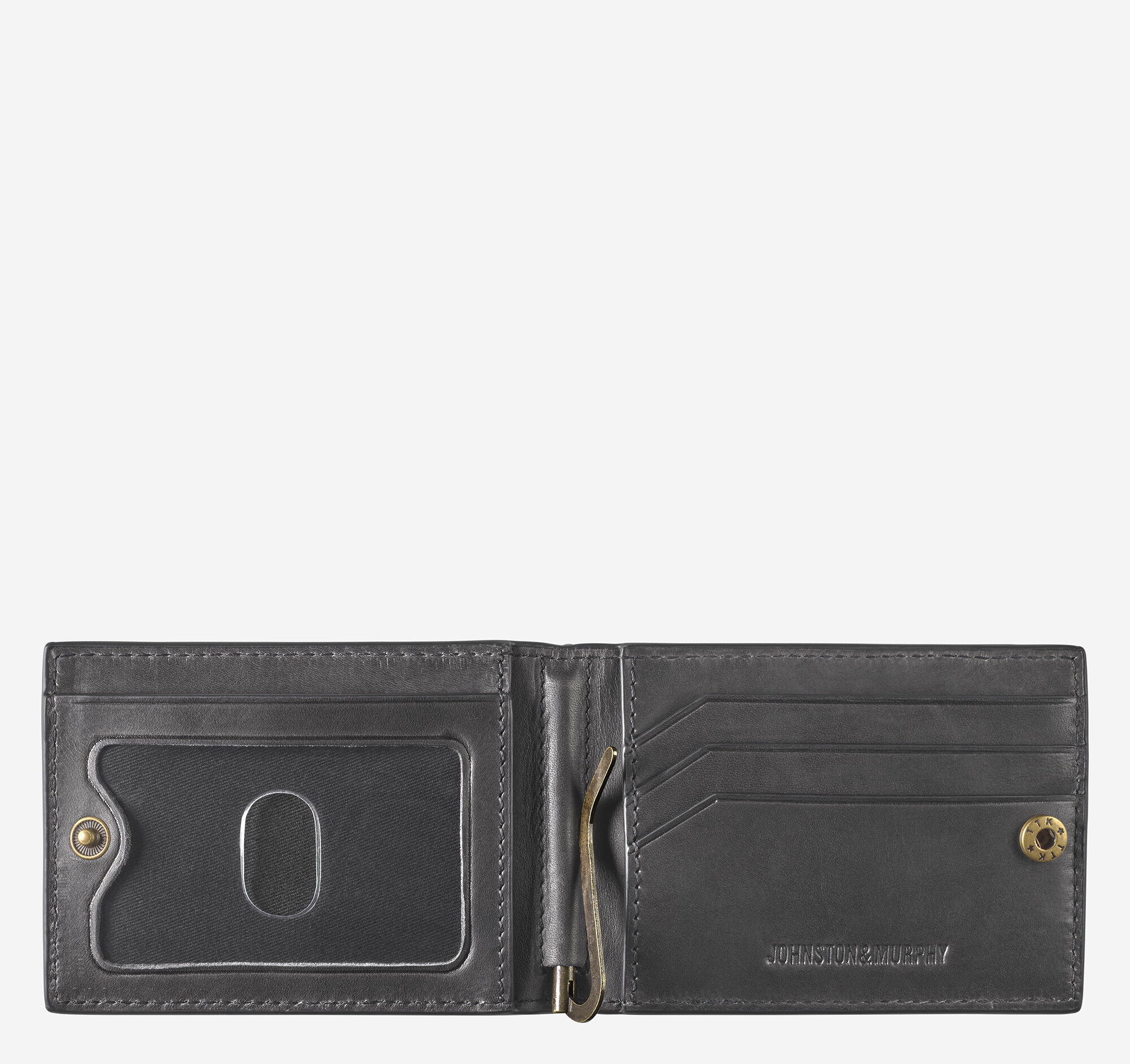 Men's Rhodes Snap Bill Till in Black Full Grain | Johnston & Murphy