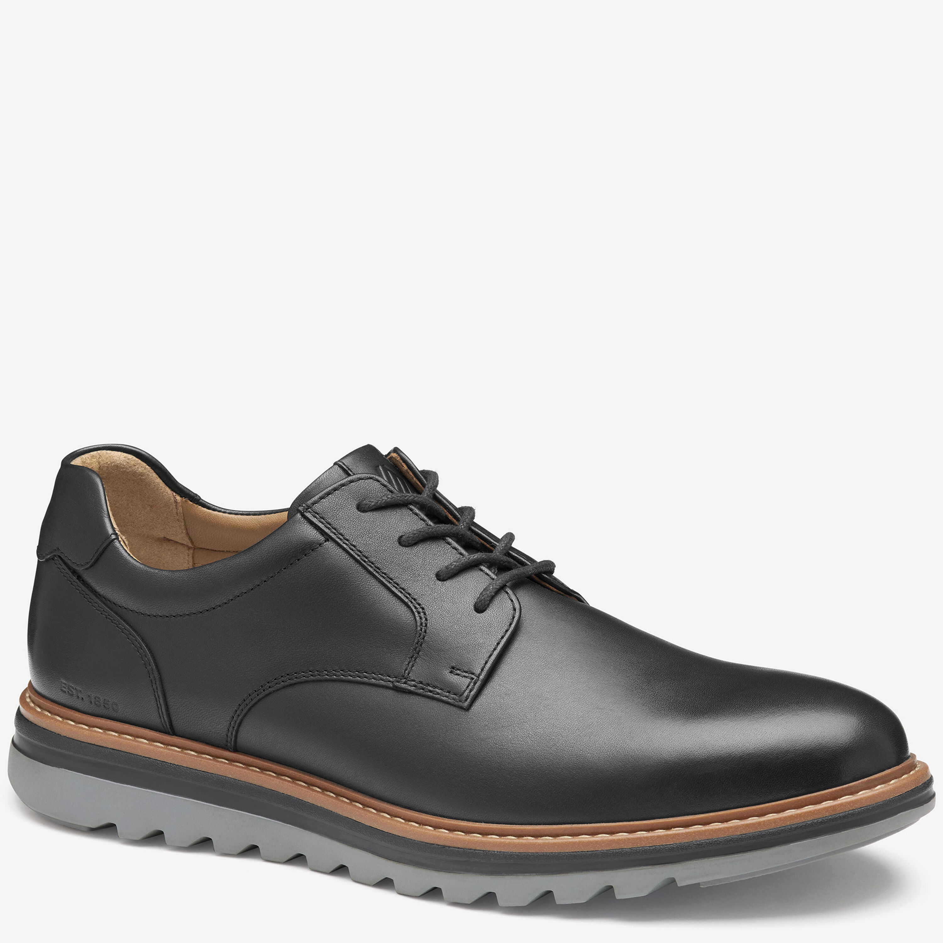 Men's Braxton Plain Toe in Black Full Grain Leather | Johnston & Murphy