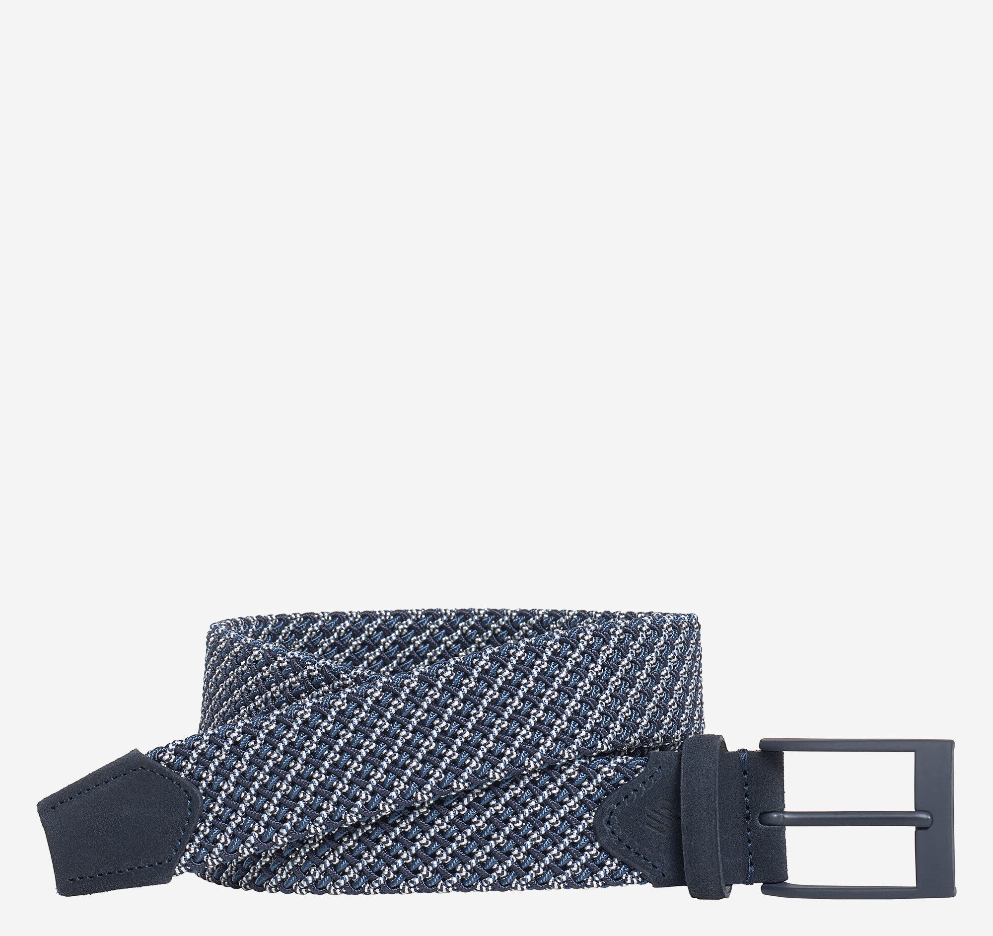 (取寄) ジョンストン&マーフィー メンズ レザー ウーブン ベルト Johnston & Murphy men Johnston & Murphy Leather Woven Belt Navy/White Men's Tubular Woven Belt in Navy/White | Johnston & Murphy