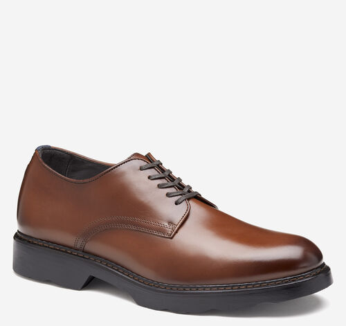 Huxley Plain Toe Derby - Teak Italian Calfskin