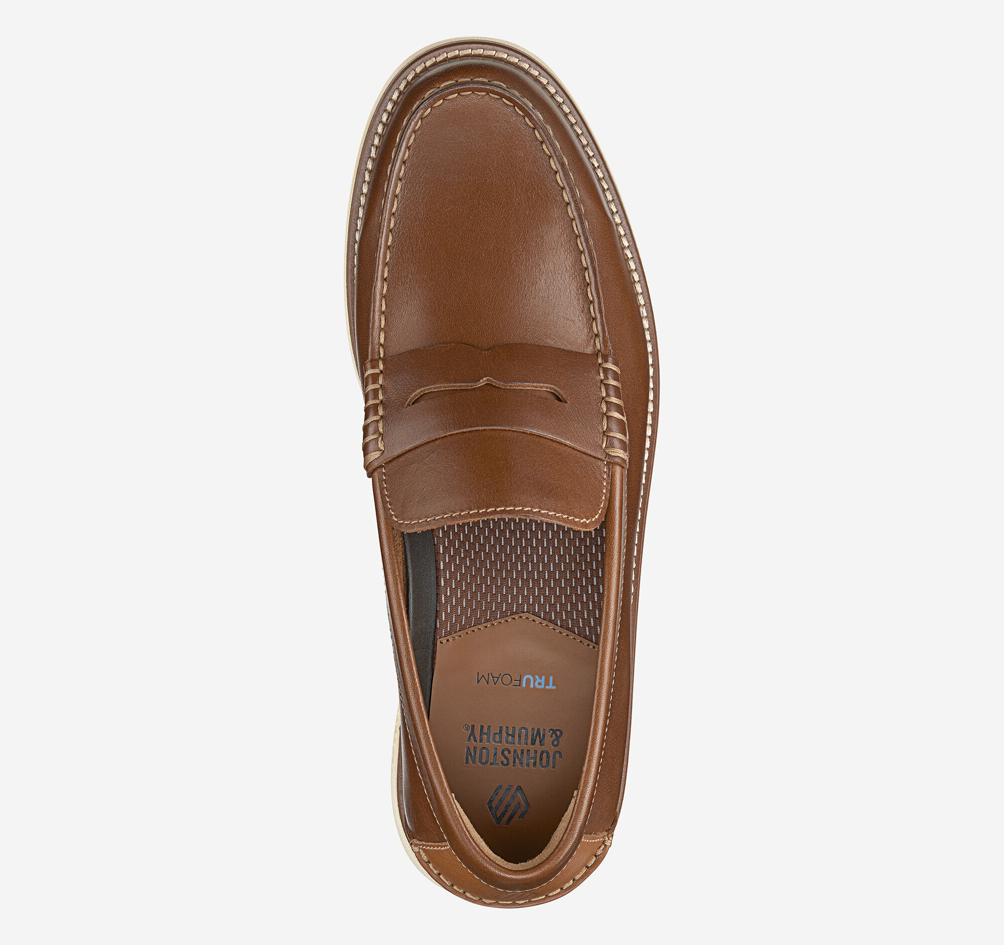 Men's Upton Penny Loafer in Tan Full Grain | Johnston & Murphy