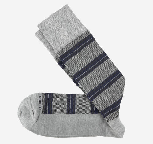 Patterned Dress Socks - Khaki Multi Striped Pindot