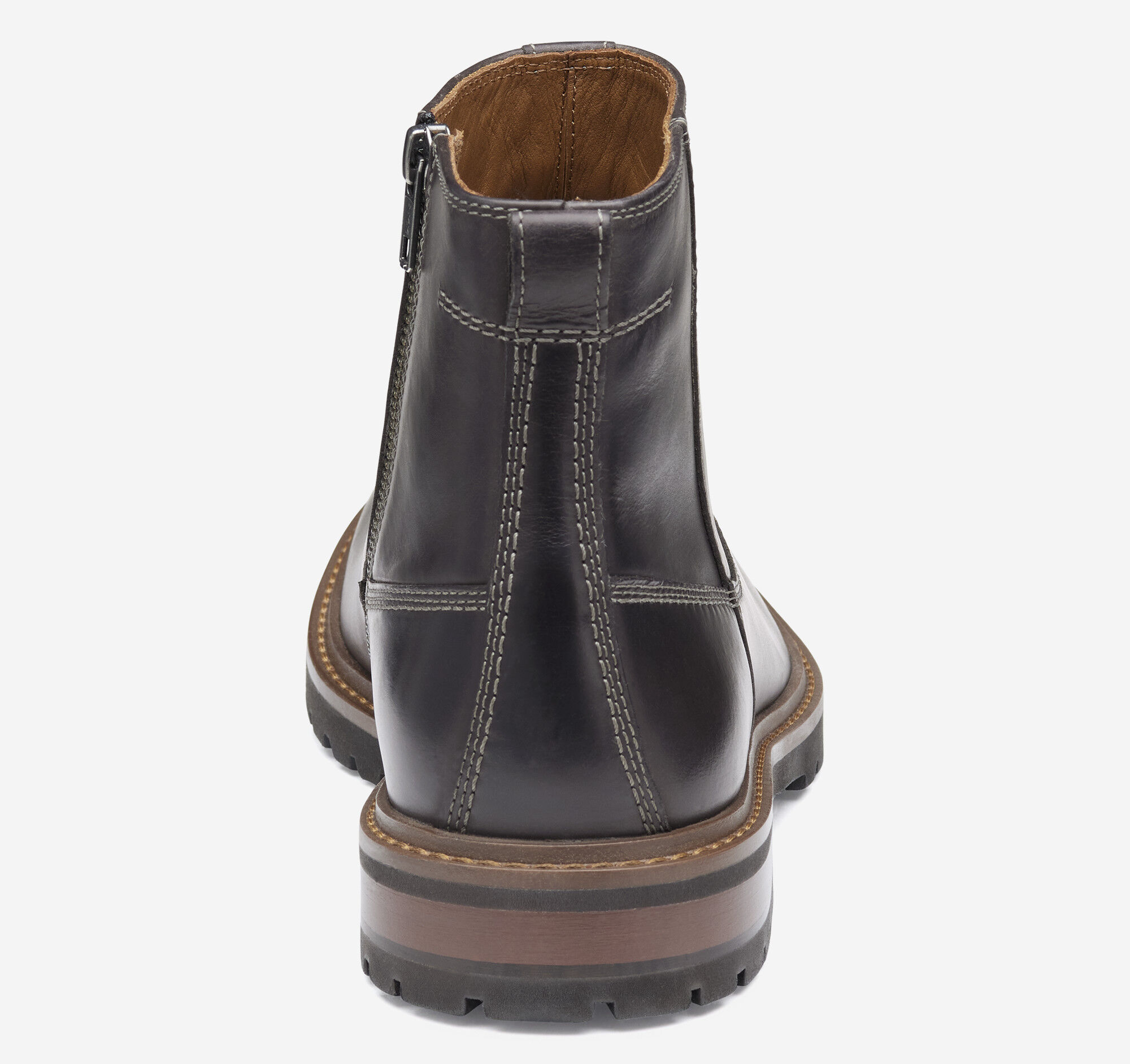 Men's Barrett Zip Boot in Charcoal Full Grain | Johnston & Murphy
