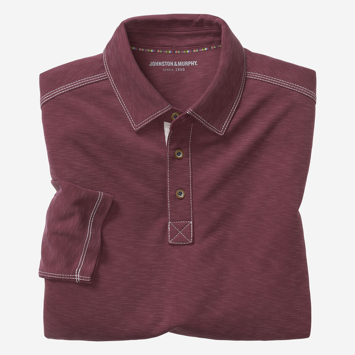 Vintage Slub Long-Sleeve Polo image number null