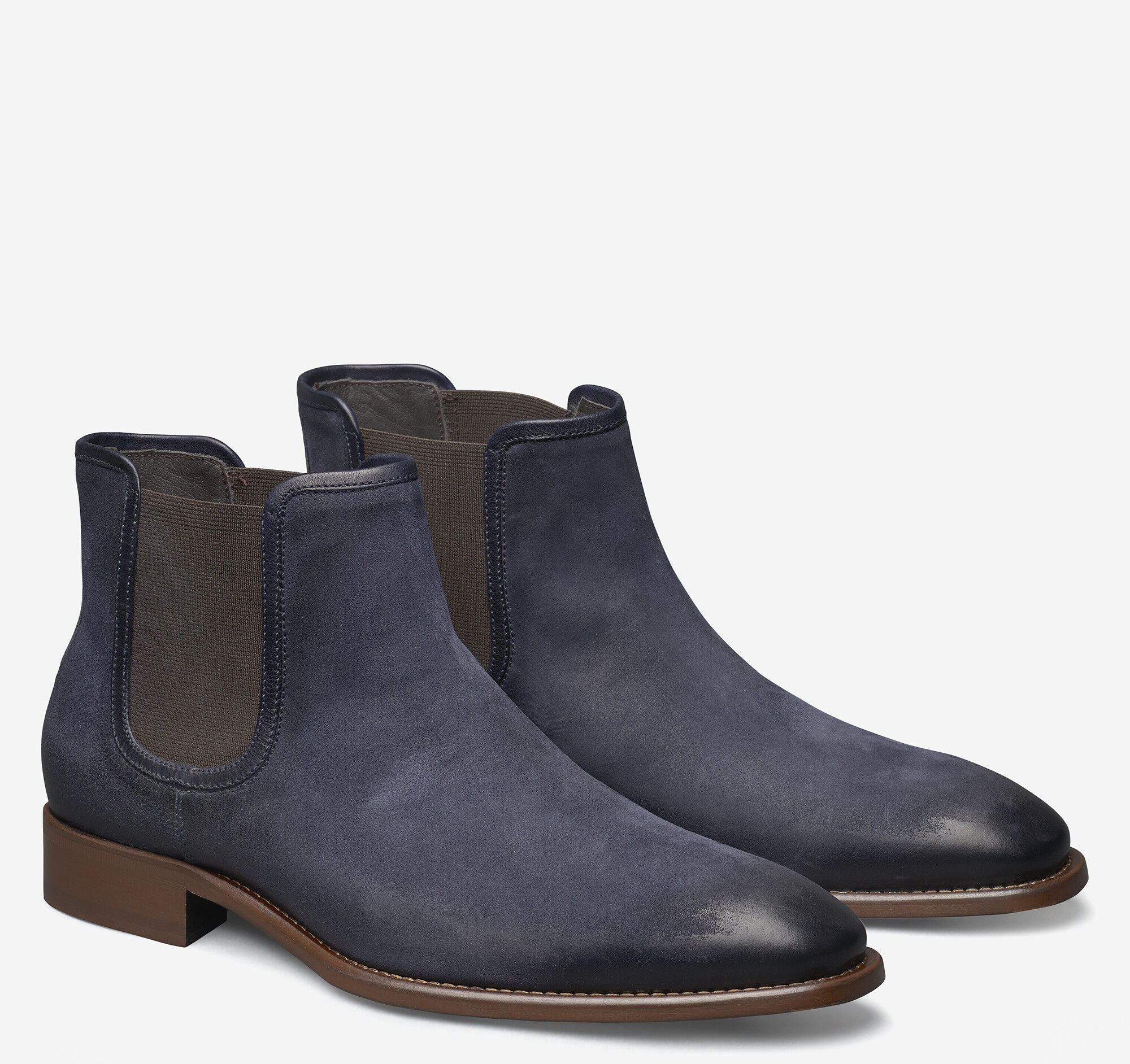 johnston and murphy suede chelsea boots
