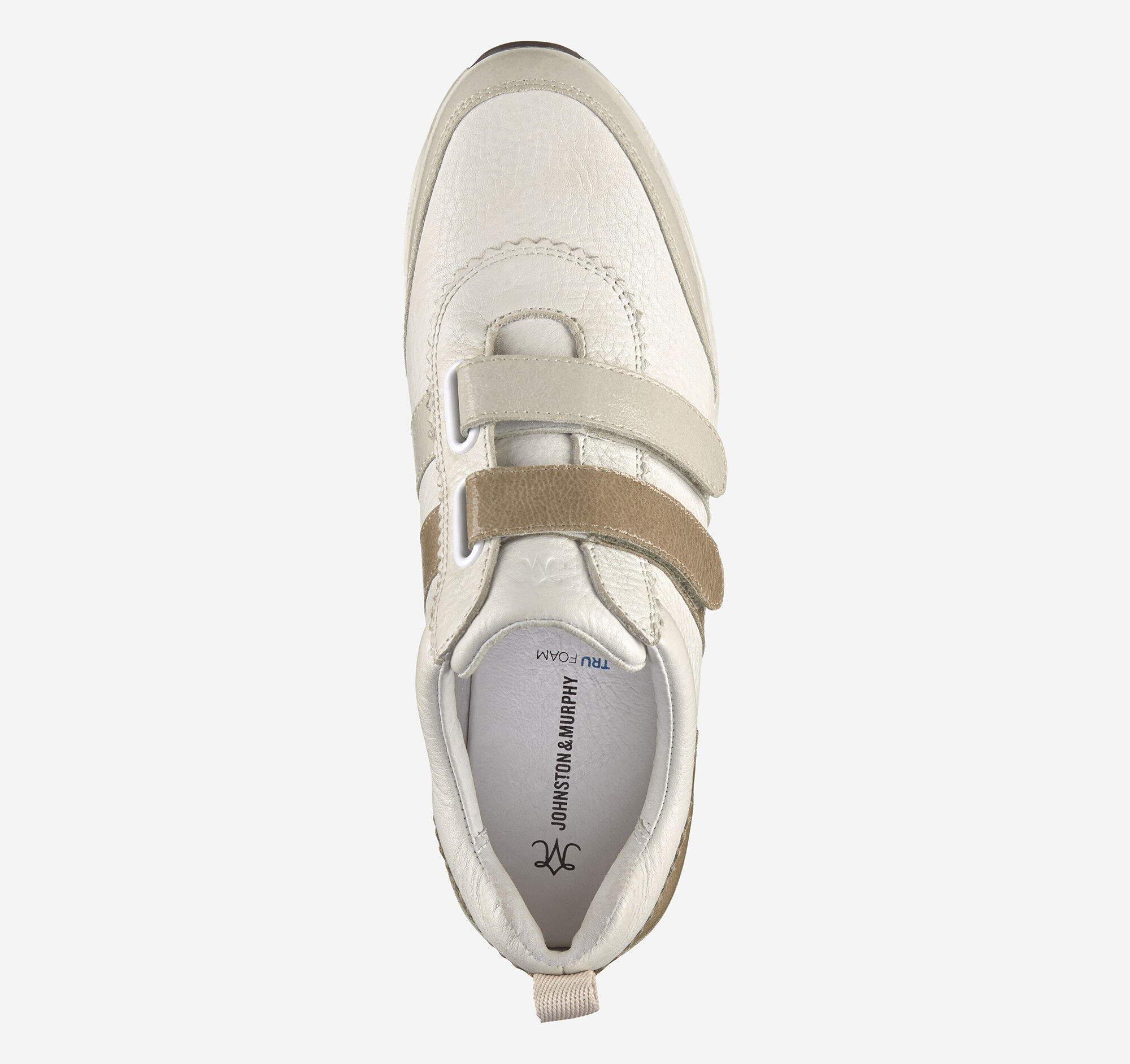 Women's Gracie Double-Strap Sneaker in White Calfskin/Ivory and