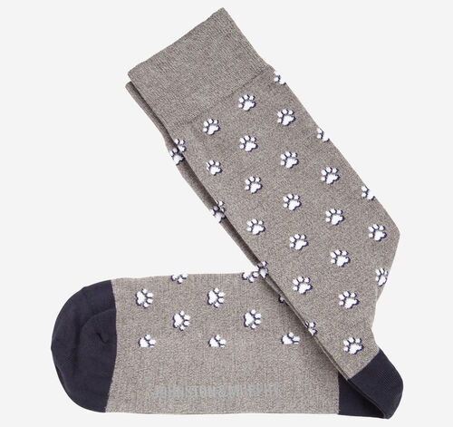 Novelty Socks - Gray Paw Print