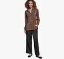 Pleated Button-Front Shirt image number null