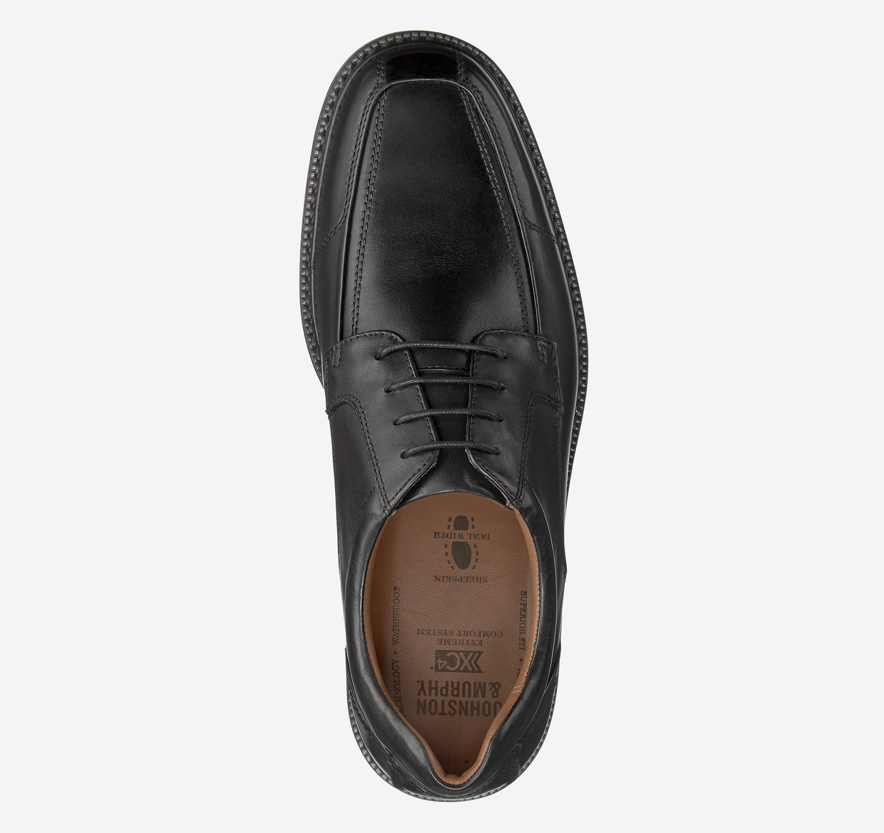Johnston & Murphy Black Pebbled Leather Lace-Up Oxfords Johnston & Murphy Bartlett Moc-Toe Lace-Up - FREE Shipping  main image 4