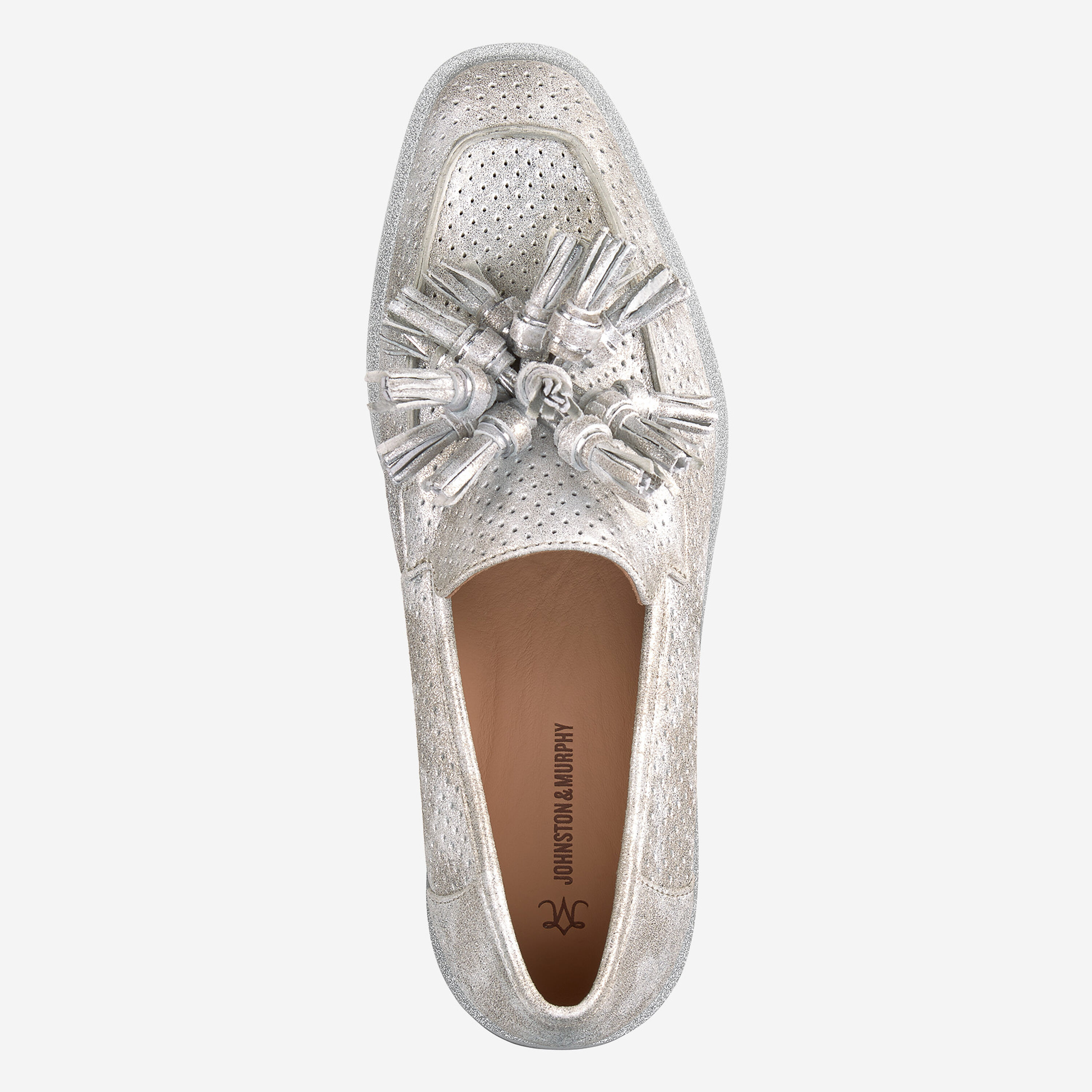 Grey handmade perforated slip on with tassel Paul Parkman Men main image 4