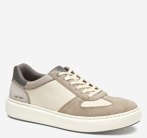 Anders T-Toe - Beige Suede/White Full-Grain Leather