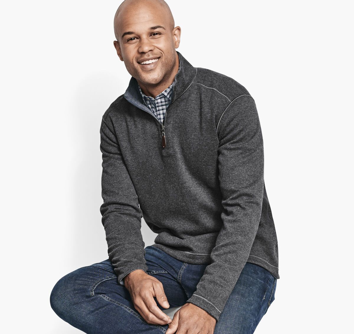 Reversible Solid Quarter-Zip image number null