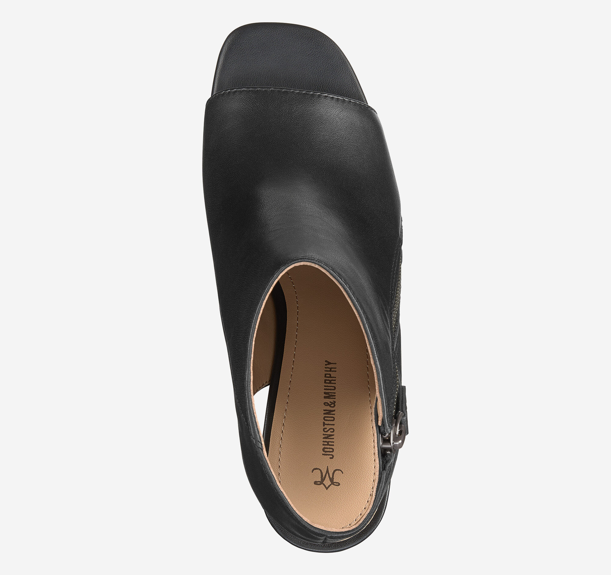 Women's Evelyn Side-Zip Bootie in Black Glove Leather | Johnston