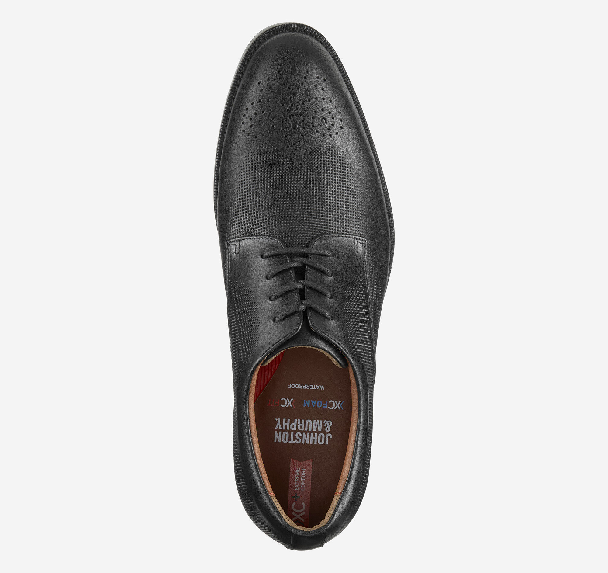Men's XC+™ Copley Wingtip in Black Embossed Waterproof Full Grain
