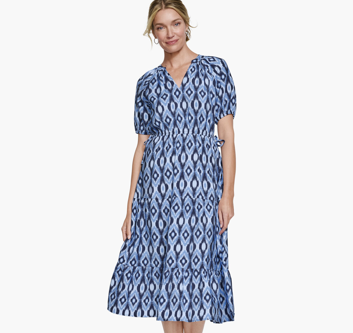 Puff Sleeve Side-Tie Dress image number null
