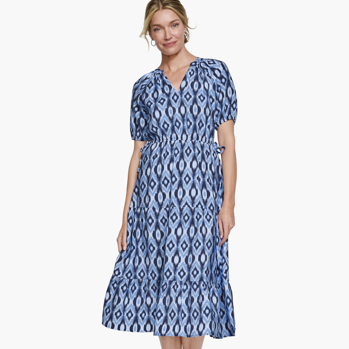 Puff Sleeve Side-Tie Dress image number null