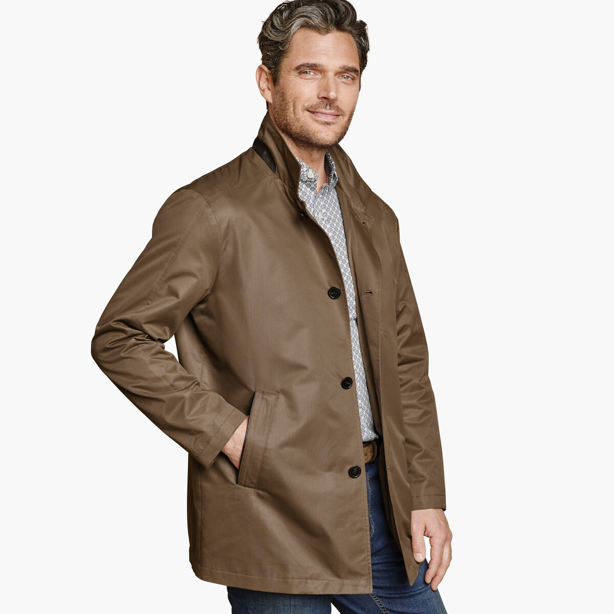 Upton Water-Resistant Raincoat with Removable Liner image number null