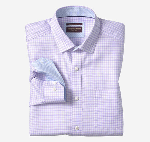 Ovation Non-Iron Dress Shirt - Purple/Blue Two-Tone Grid