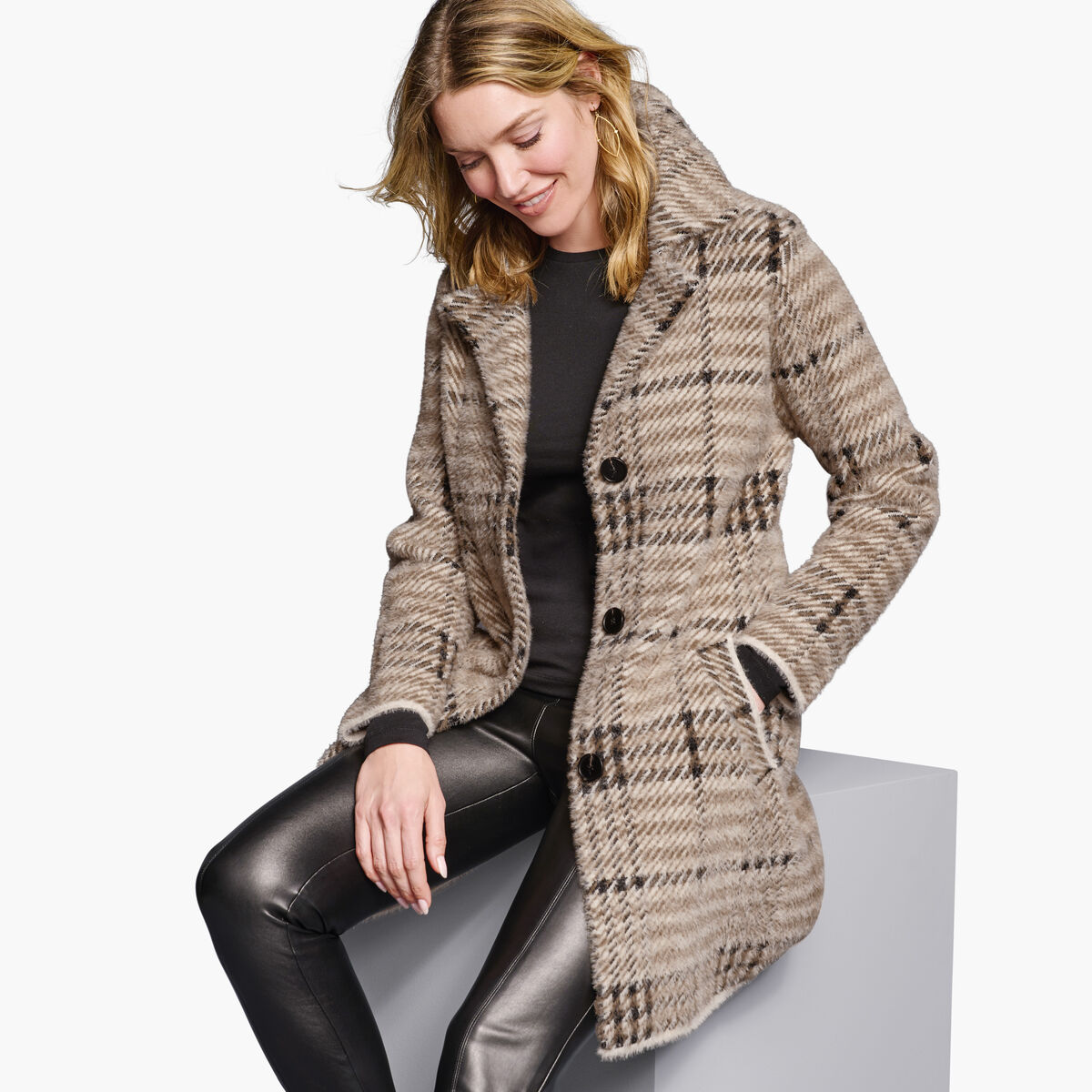 Plaid Coatigan image number null