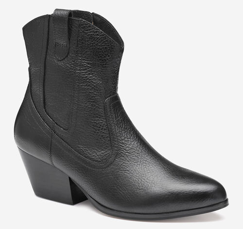 Tristen Western Bootie - Black Waterproof Full Grain