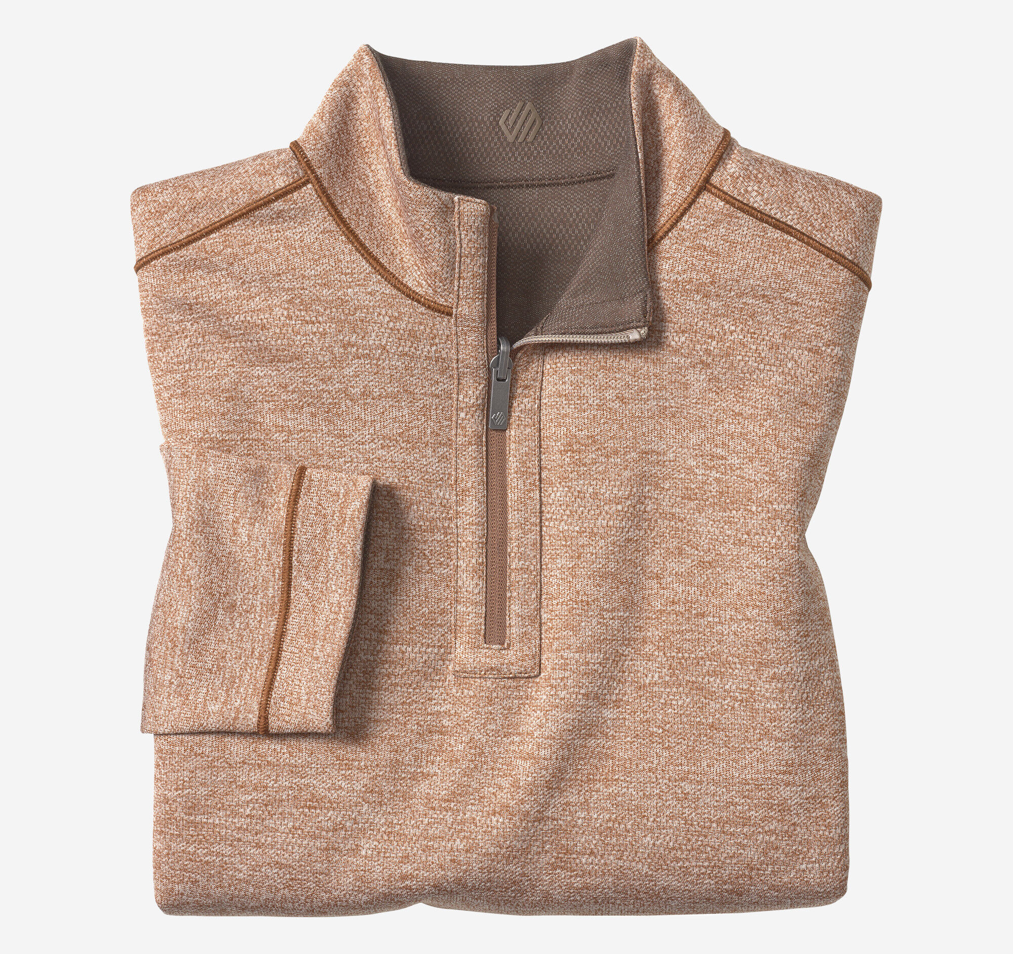 Men's XC4® Performance Reversible Quarter-Zip in Brown/Rust