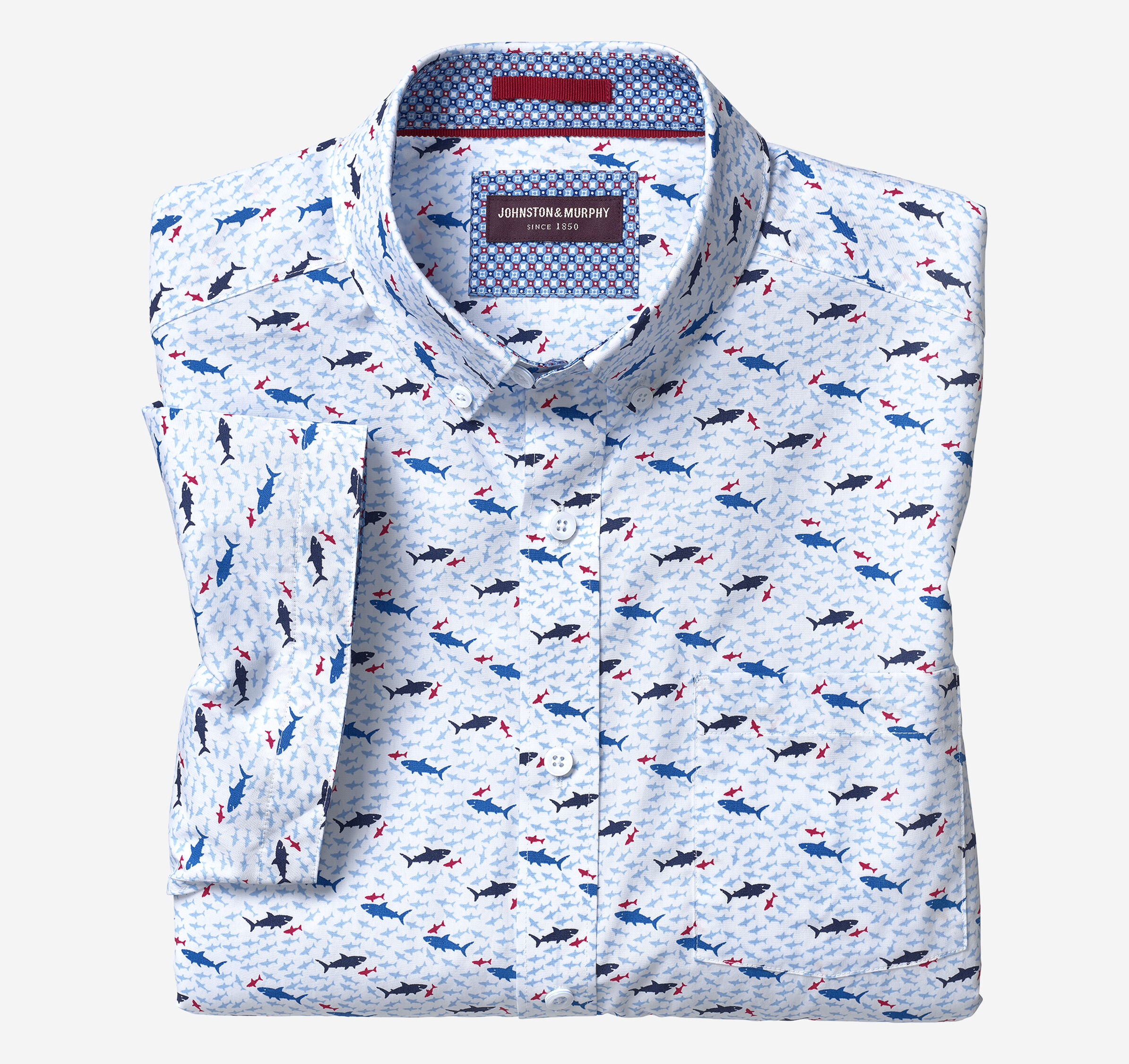 Shark Print Short-Sleeve Shirt | Johnston & Murphy