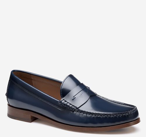 Baldwin Penny Loafer - Navy Brush-Off Full-Grain Leather