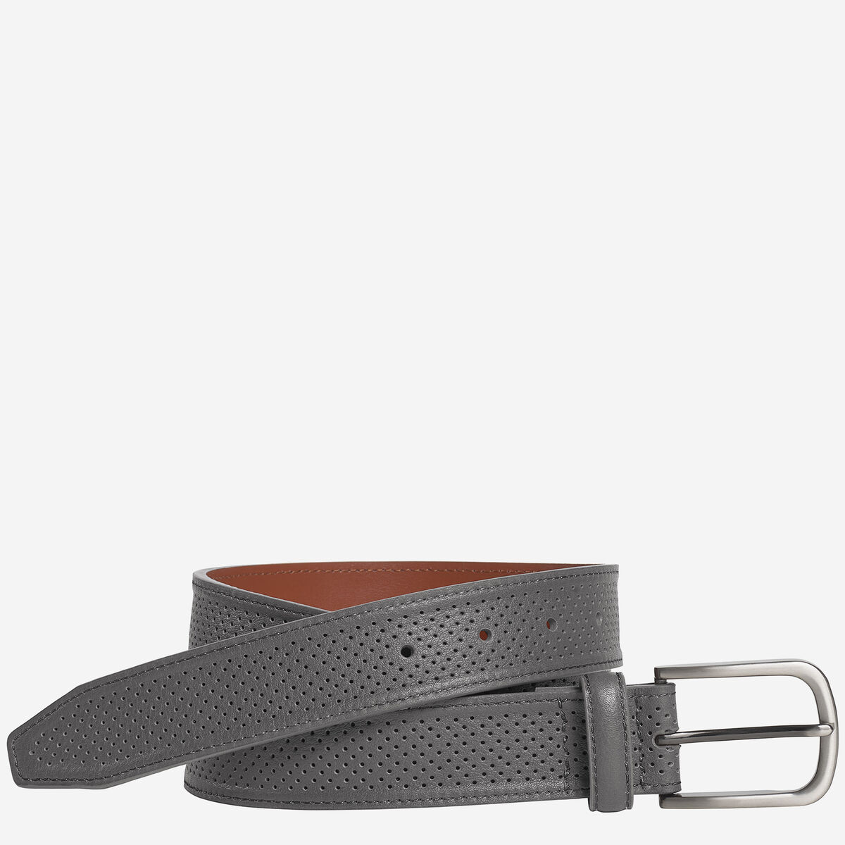 Soft Perforated Leather Belt image number null