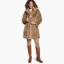 Faux-Fur Shawl-Collar Coat image number null