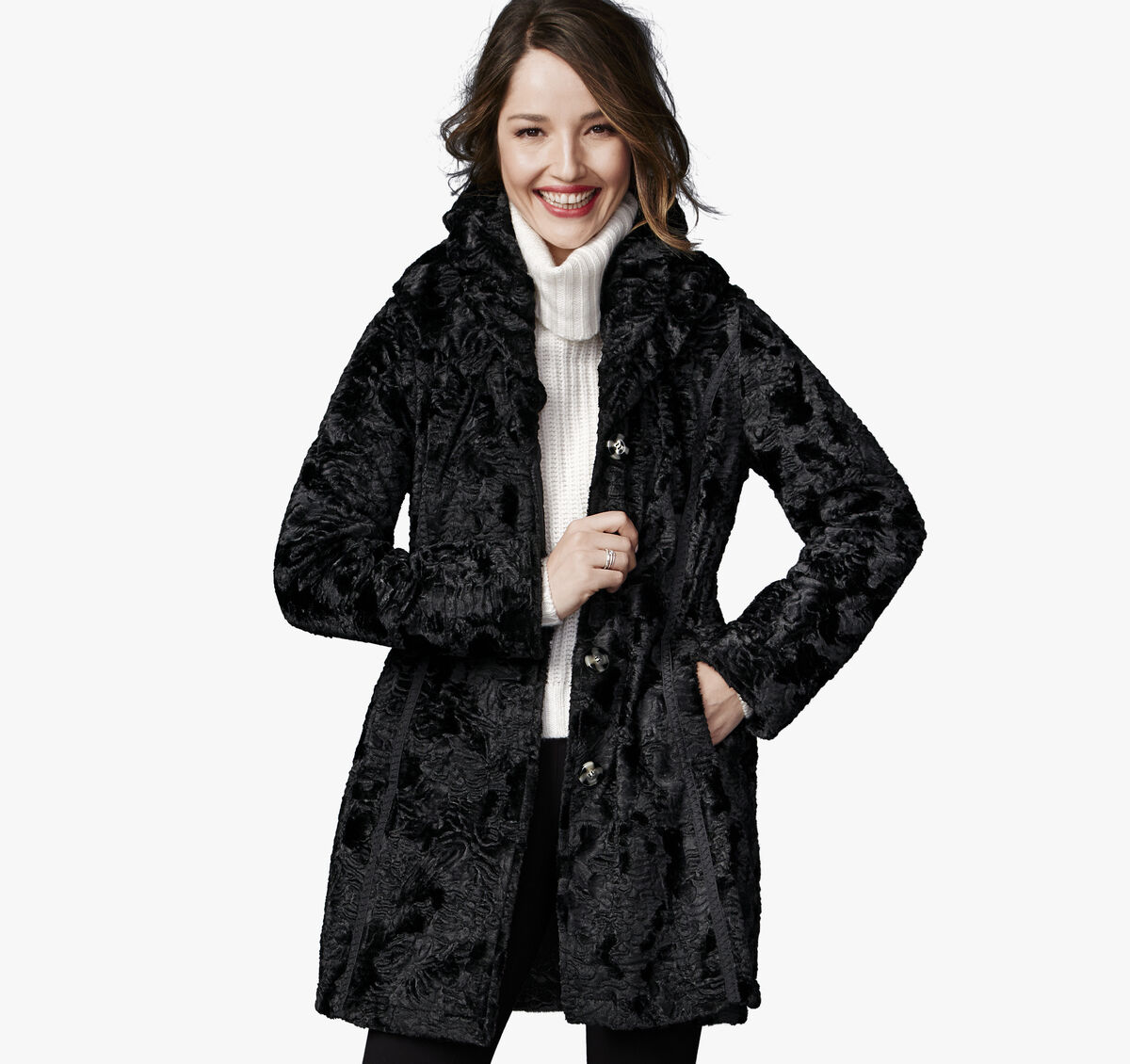 Reversible Quilted/Faux-Fur Jacket image number null
