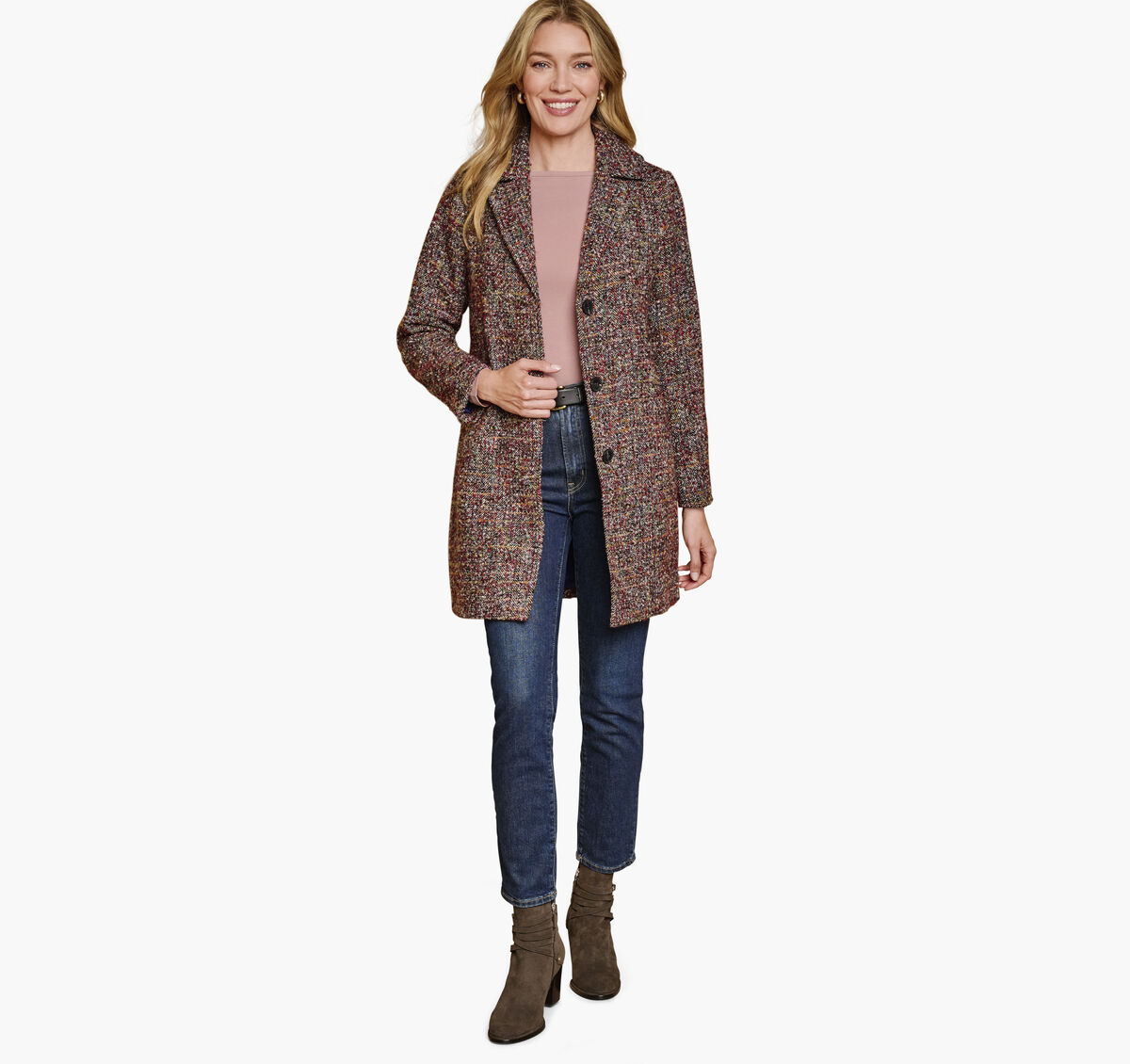 Colorful Tweed Coat image number null