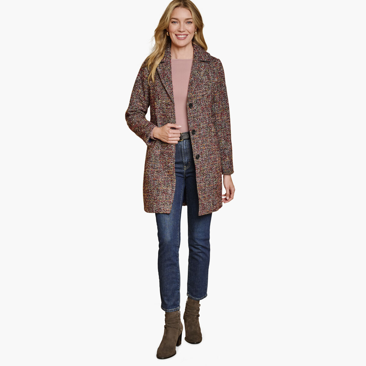 Colorful Tweed Coat image number null