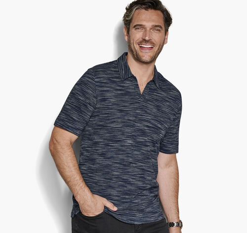 Sedona V-Neck Polo - Navy Striated
