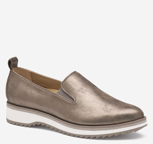 Ulyssa Slip-On - Taupe Italian Metallic Kid Suede