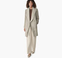 Herringbone Coat with Removable Knit Collar image number null