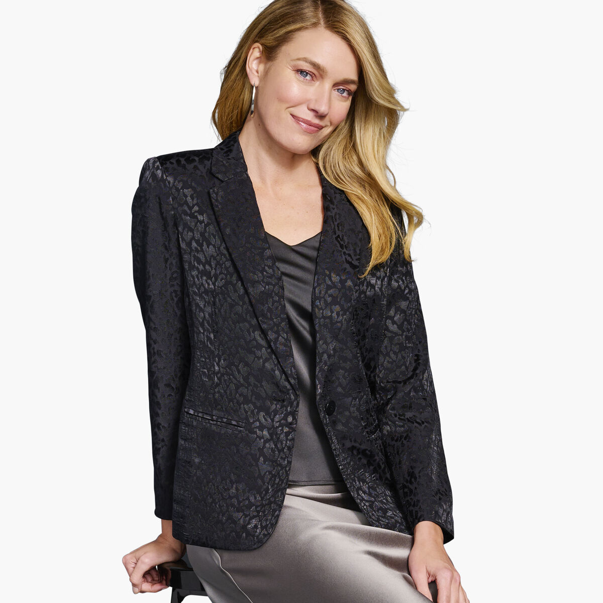Animal Jacquard Blazer image number null