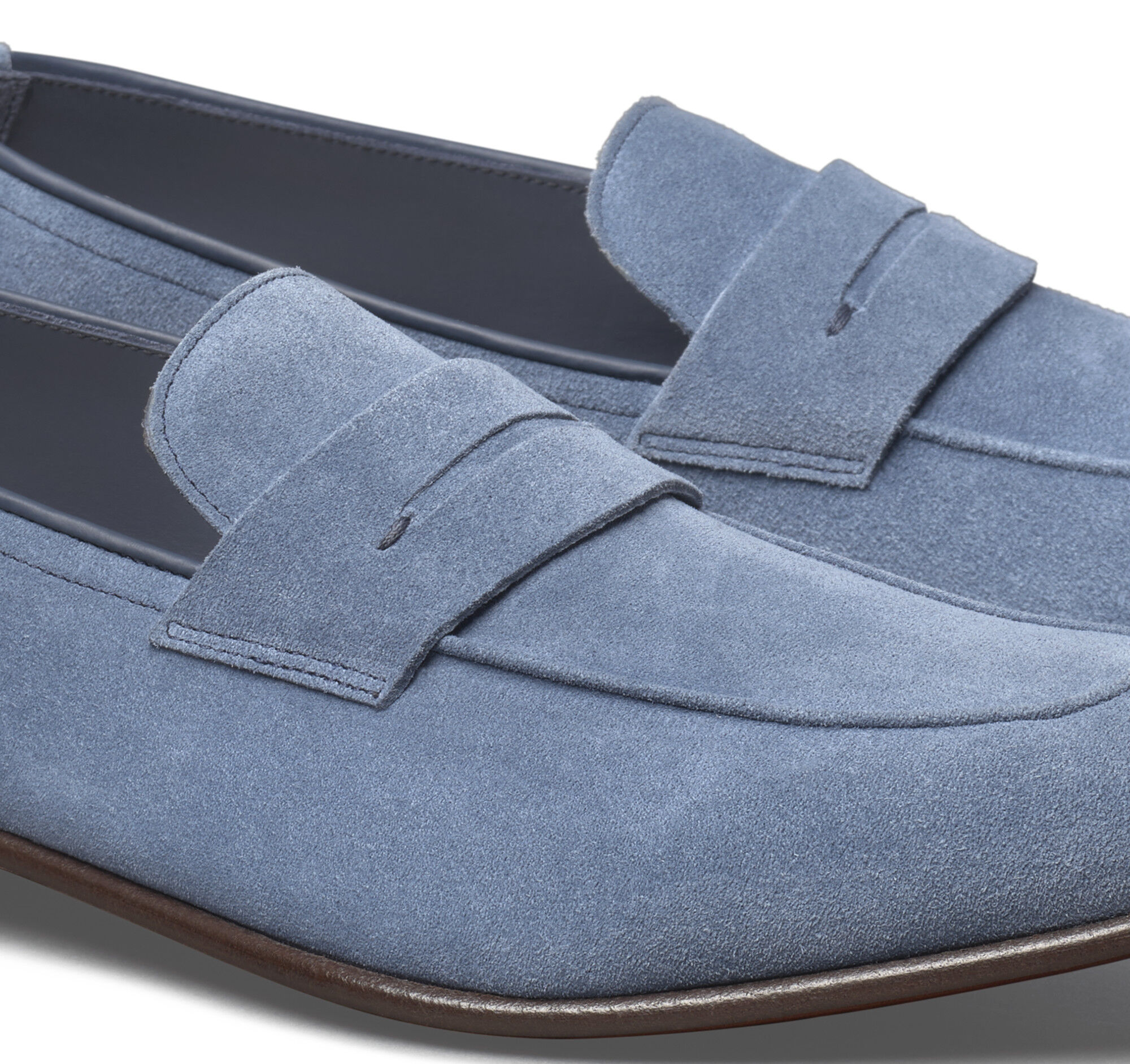 Men's Taylor Penny Loafer in Denim Italian Suede | Johnston & Murphy