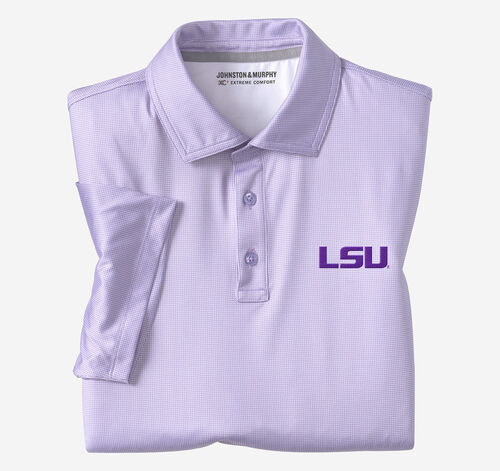 Collegiate XC+&trade; Gingham Polo - LSU - Violet Shirt