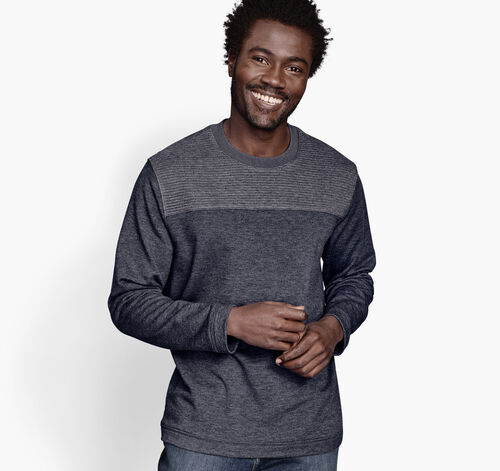 Ribbed Crew Pullover - Navy